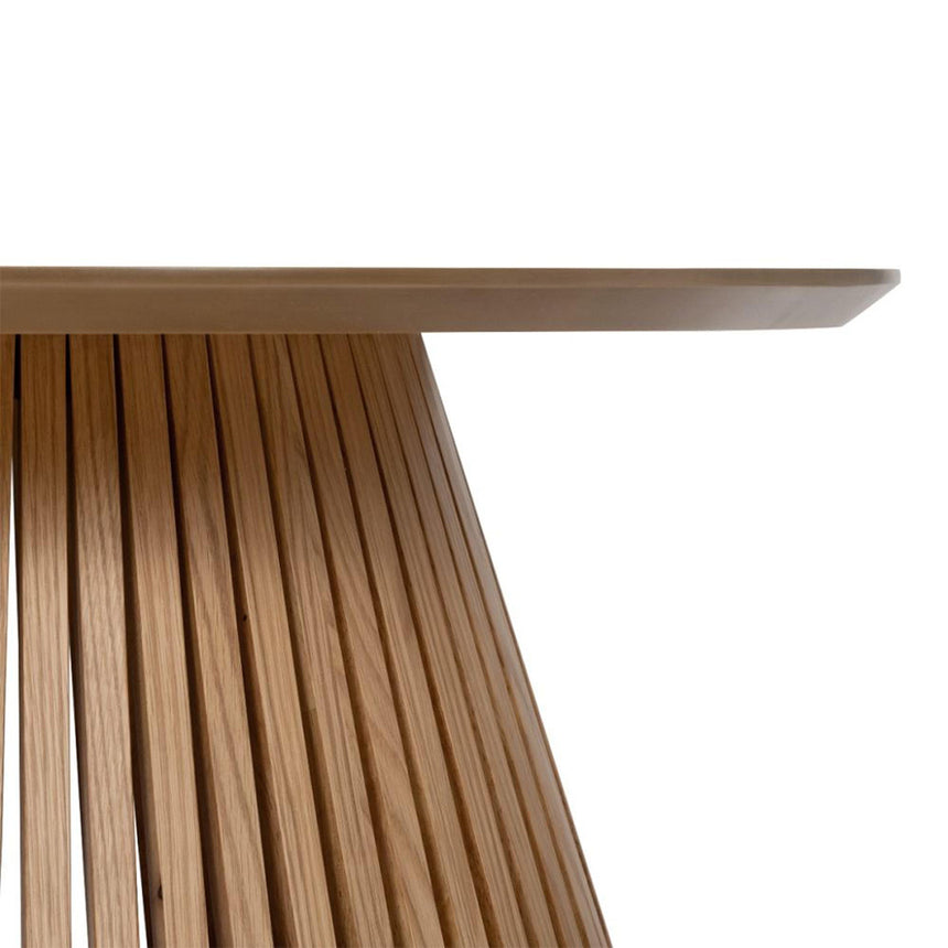 Soho Oak Round Coffee Table with Slatted Base