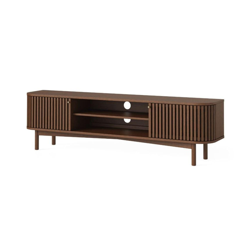 Soho Dark Oak 180cm Slatted Large Storage TV Unit-2