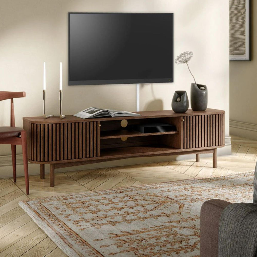 Soho Dark Oak 180cm Slatted Large Storage TV Unit-3