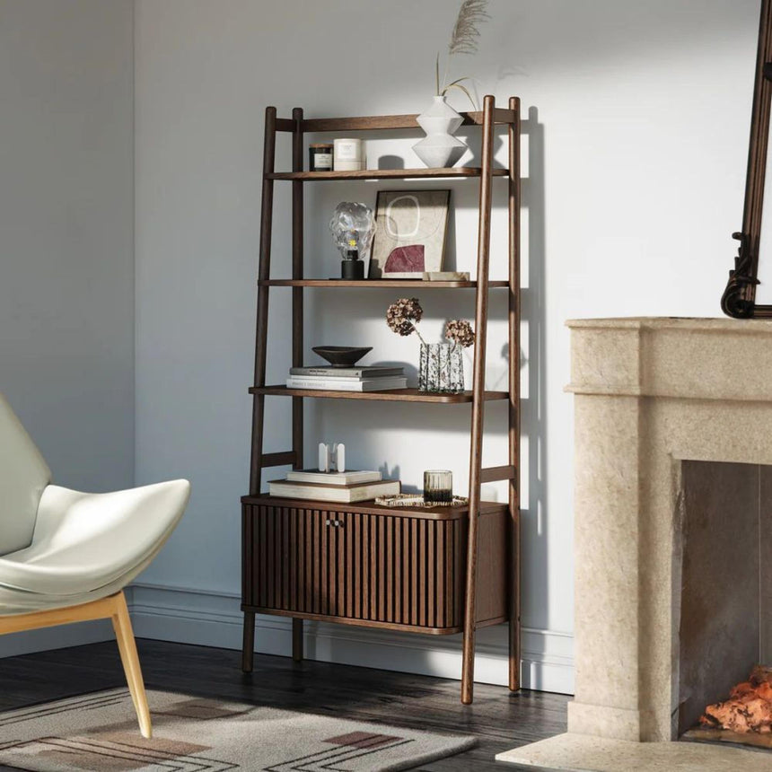 Soho Dark Oak 2 Door Slatted Bookcase-3