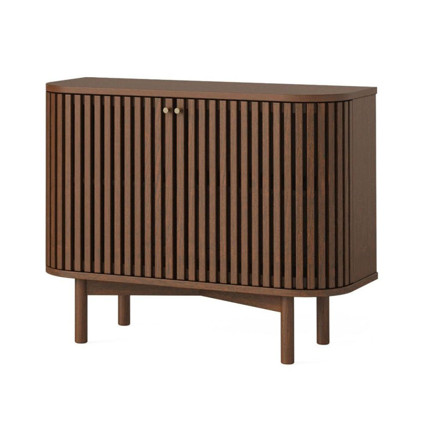 Soho Dark Oak 2 Door Slatted Small Sideboard-2