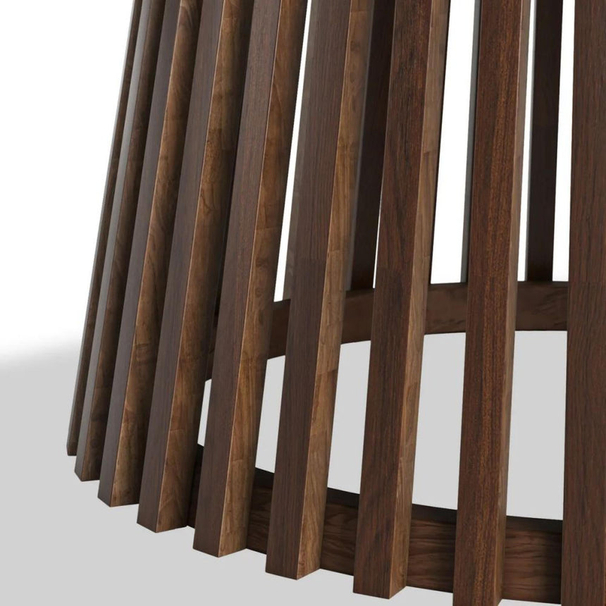 Soho Dark Oak 4 Seater Round Dining Table with Slatted Base - 120cm-3