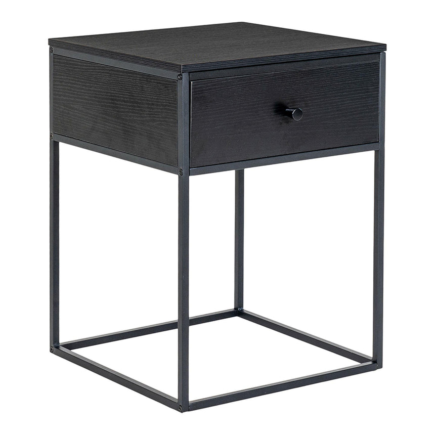 Vita Black Melamine 1 Drawer Side Table-2