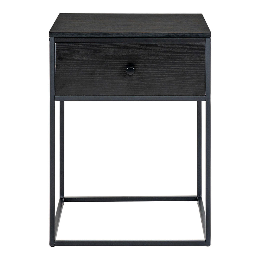 Vita Black Melamine 1 Drawer Side Table-3