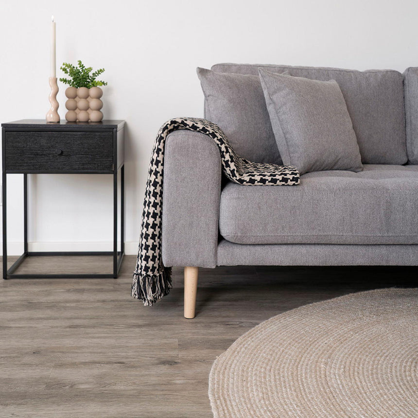 Vita Black Melamine 1 Drawer Side Table-4