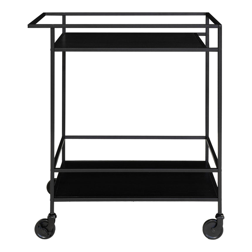 Vita Black Melamine Bar Trolley-2
