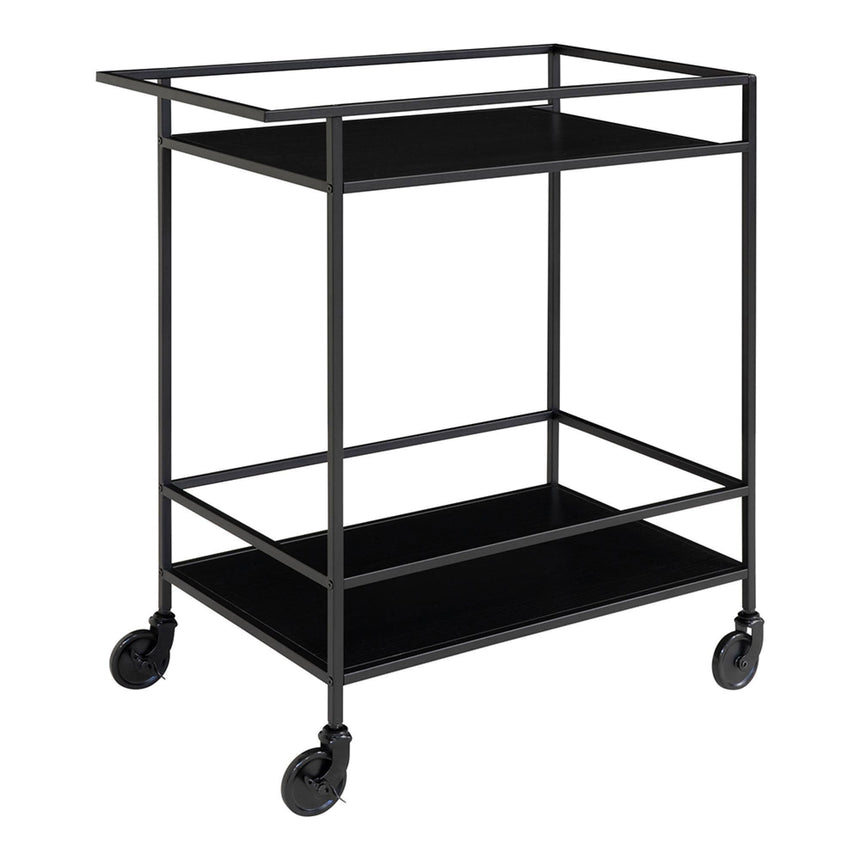 Vita Black Melamine Bar Trolley-3