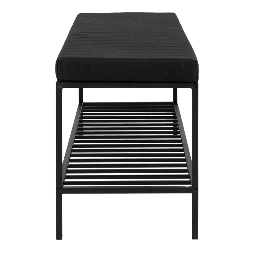 Vita Black Melamine Hall Bench with Shelf-4