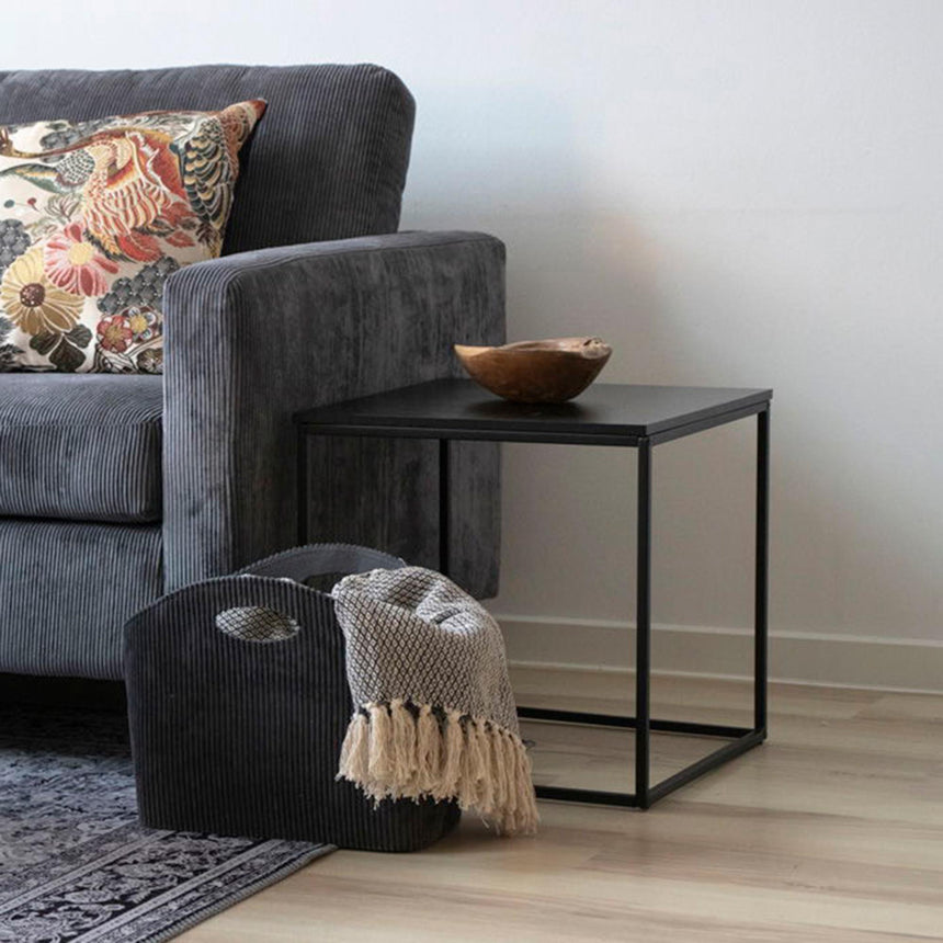 Vita Black Melamine Square Side Table-4