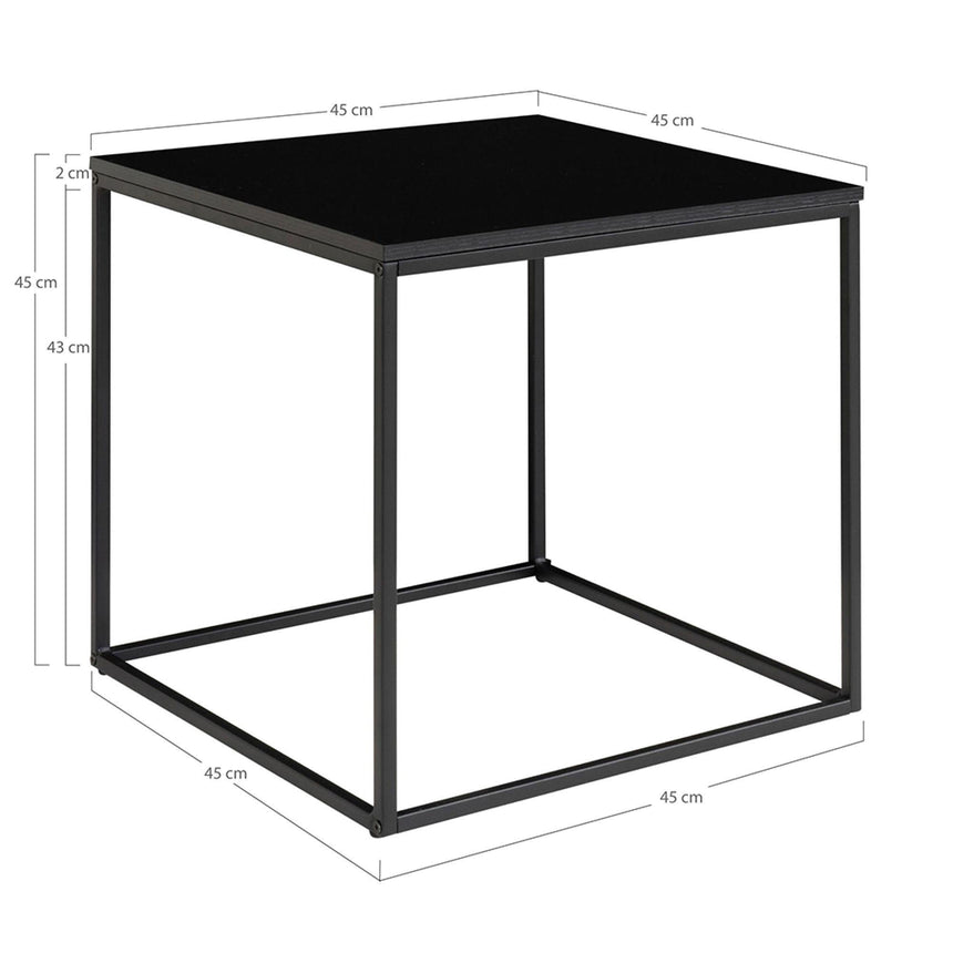 Vita Black Melamine Square Side Table-6