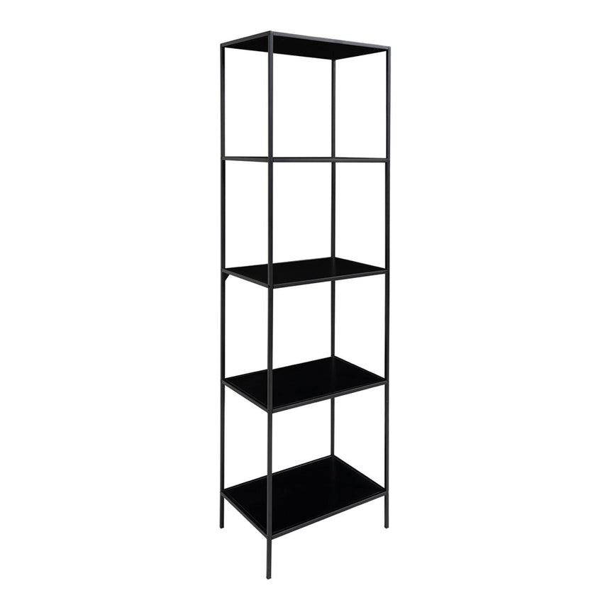 Vita Black Melamine Tall Open Shelving Unit-2