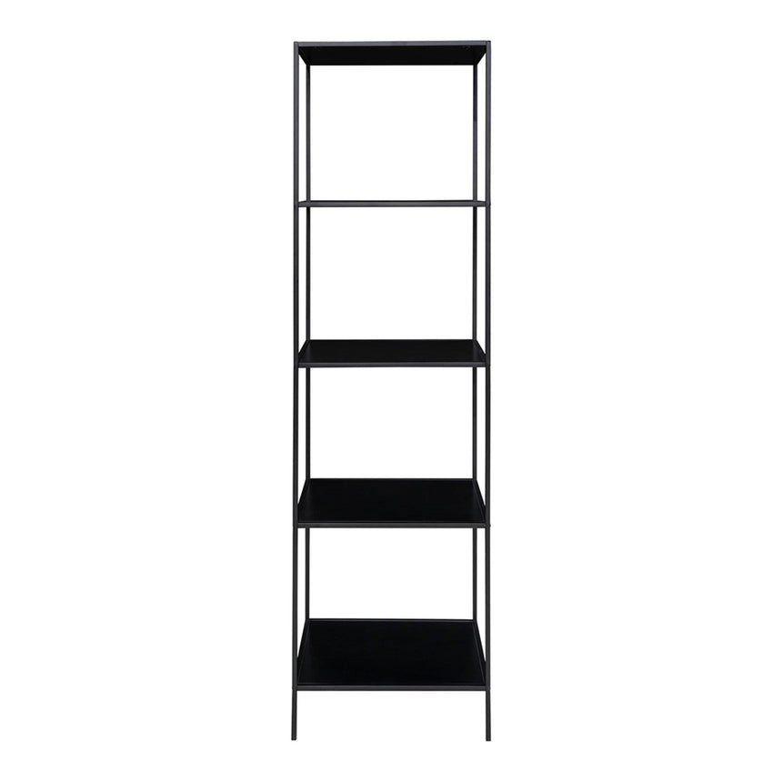 Vita Black Melamine Tall Open Shelving Unit-3