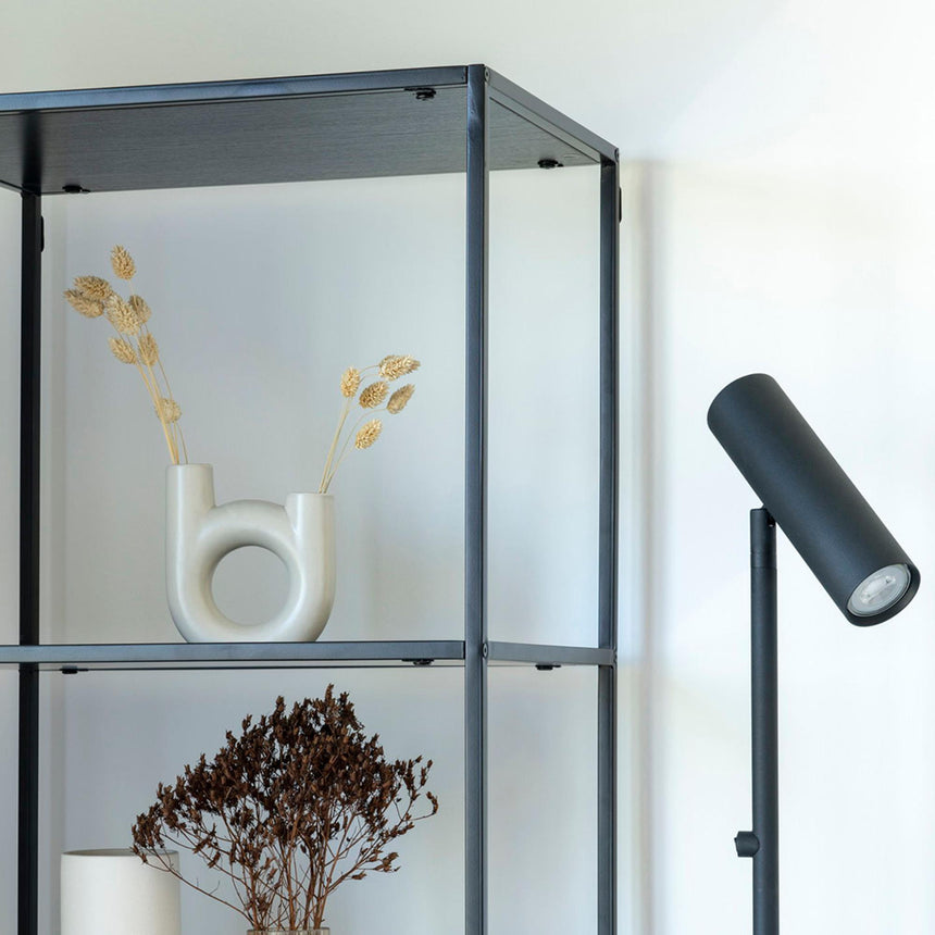 Vita Black Melamine Tall Open Shelving Unit-6