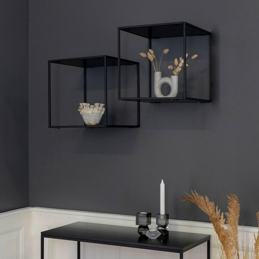 Vita Black Melamine Wall Shelf-4