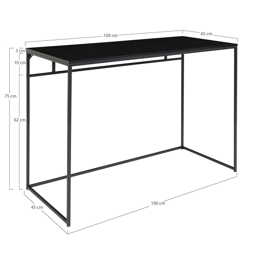 Vita Black Melamine Writing Desk-7