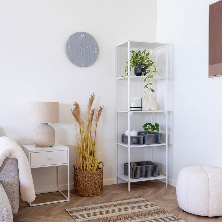 Vita White Melamine Tall Open Shelving Unit-4