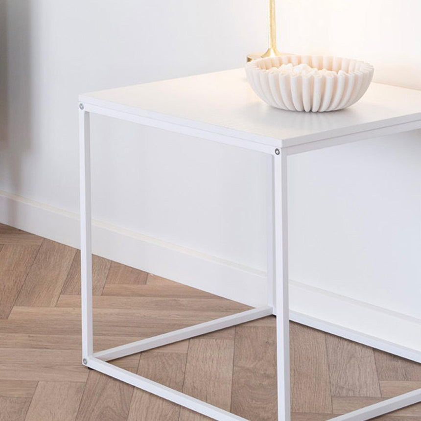 Vita White Melamine Square Side Table-4