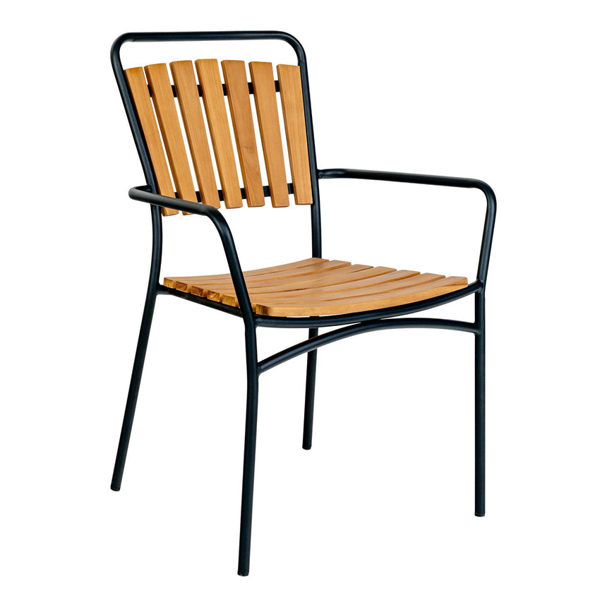 4 x Cleveland Natural Teak Wood Garden Dining Chair-3