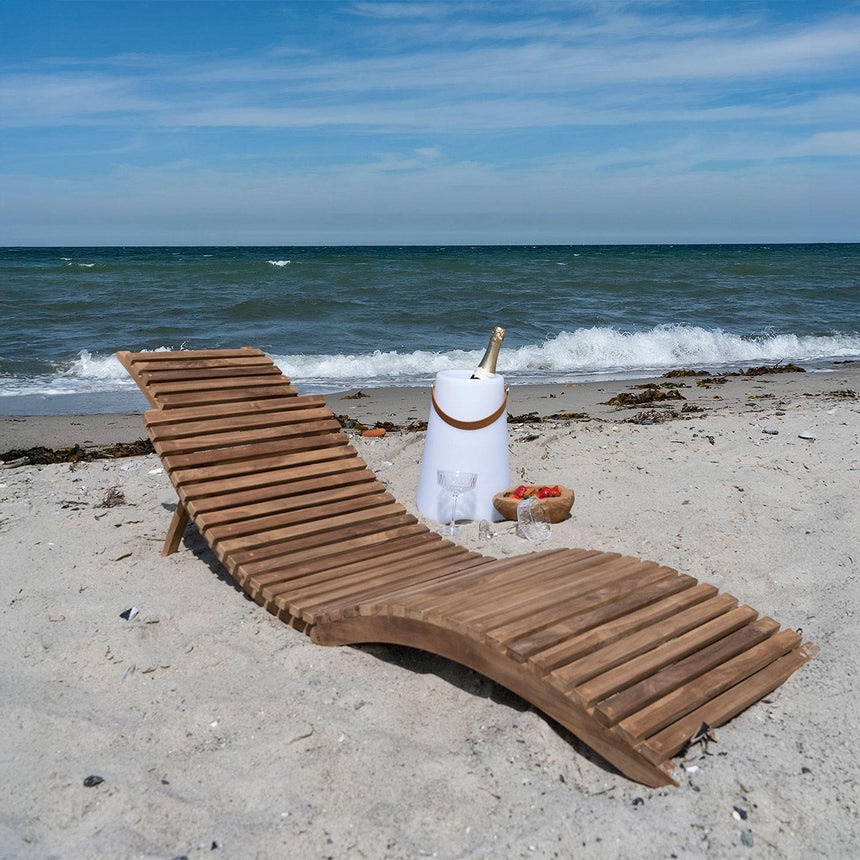 Arrieta Natural Teak Wood Garden Sunlounger-2