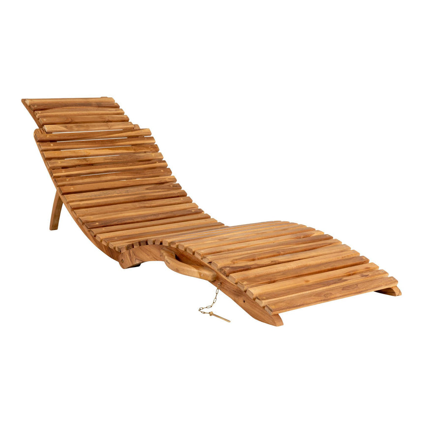 Arrieta Natural Teak Wood Garden Sunlounger-4