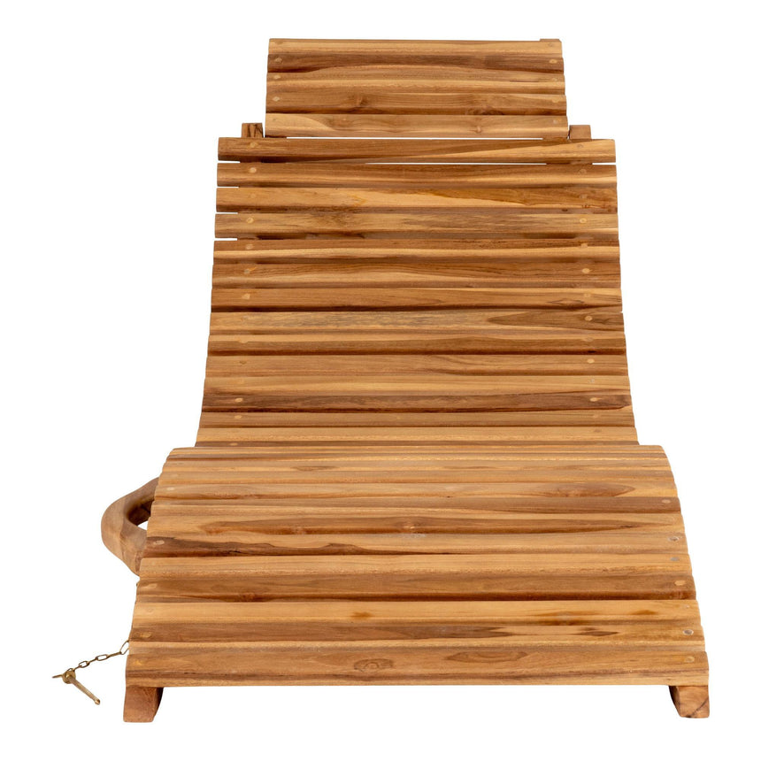 Arrieta Natural Teak Wood Garden Sunlounger-5