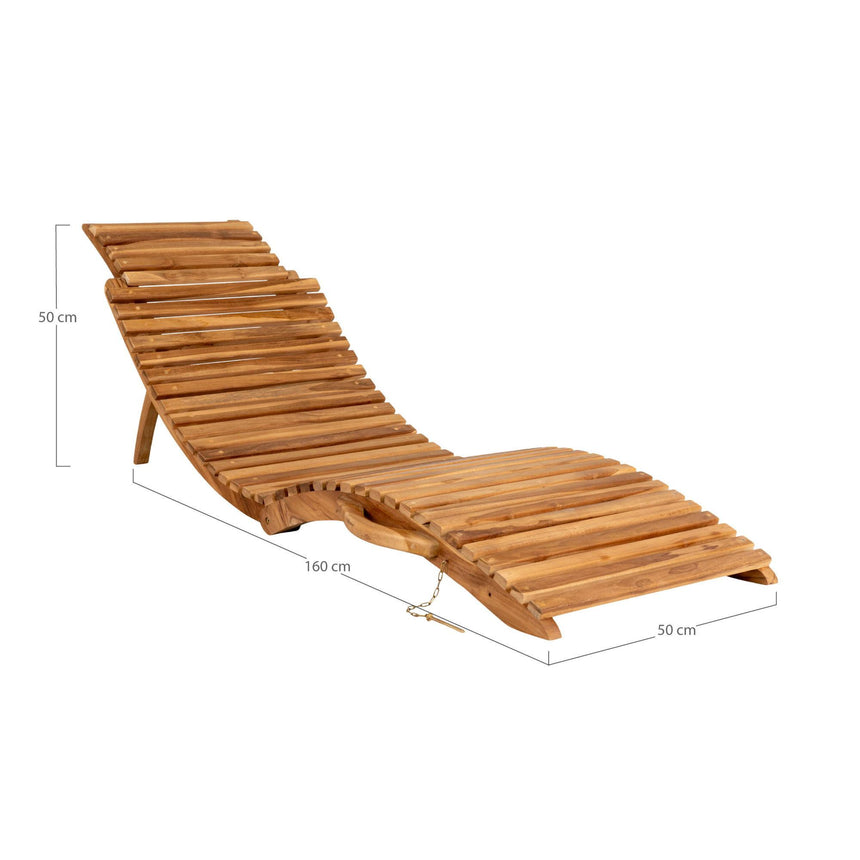 Arrieta Natural Teak Wood Garden Sunlounger-8
