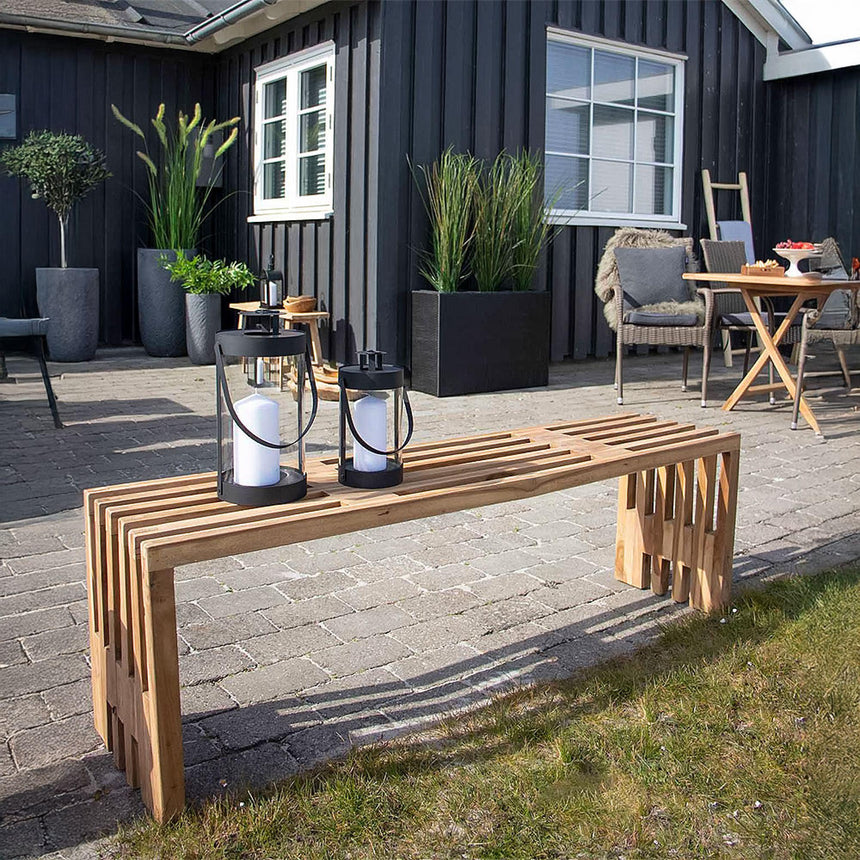 Benidorm Natural Teak Wood Garden Large Bench-2