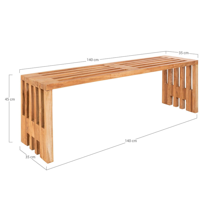 Benidorm Natural Teak Wood Garden Large Bench-8