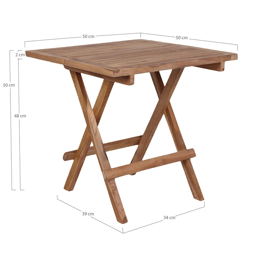 Bilbao Teak Wood Square Side Table-6