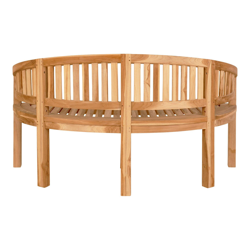 Boca Natural Teak Wood Banan Garden Bench with Back-4