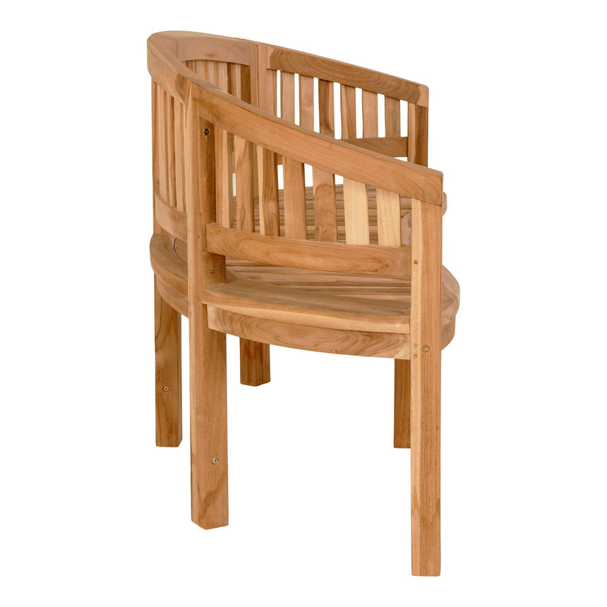 Boca Natural Teak Wood Banan Garden Bench with Back-5