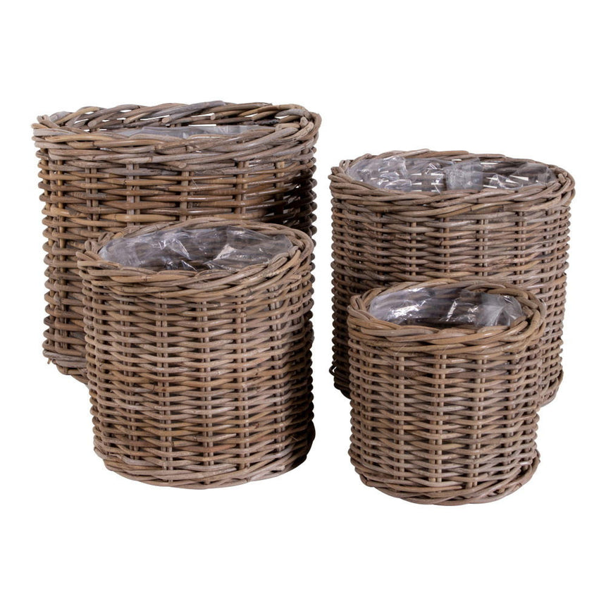 Bogor Kubu Rattan Round Baskets - Set of 4-3