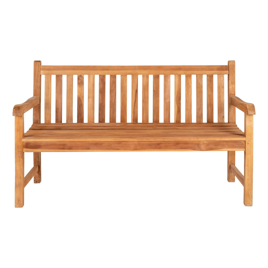 Keota Natural Teak Wood Garden Bench with Back-4