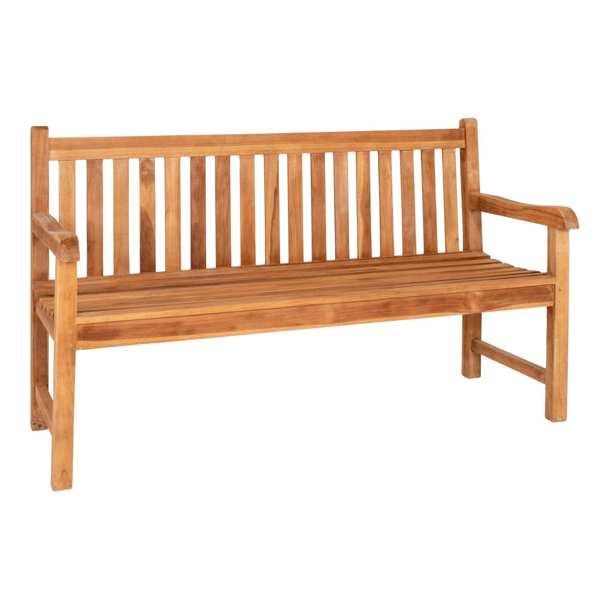 Keota Natural Teak Wood Garden Bench with Back-5
