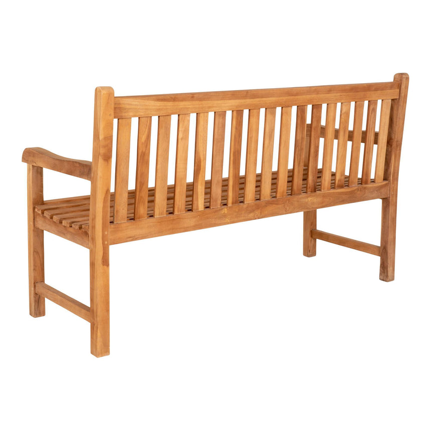 Keota Natural Teak Wood Garden Bench with Back-6