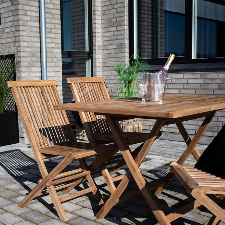 Oviedo Teak Wood 4 Seater Garden Dining Table - 100cm-2