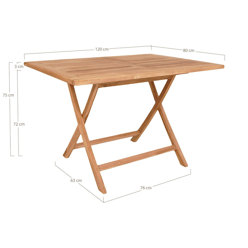 Oviedo Teak Wood 4 Seater Garden Dining Table - 100cm-6