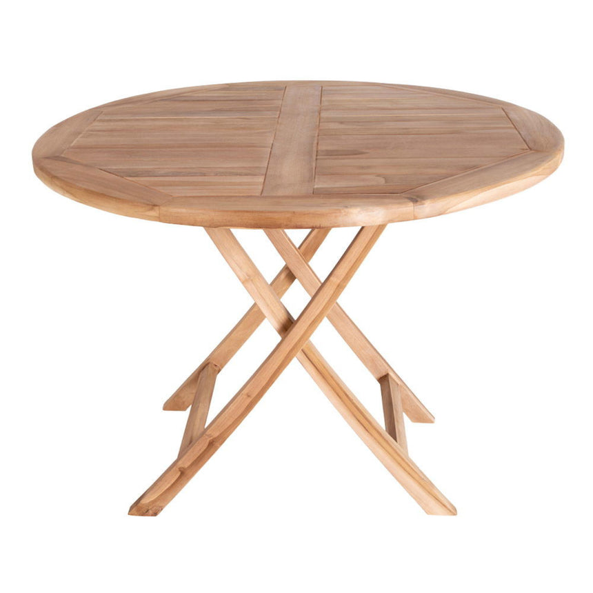 Oviedo Teak Wood 2 Seater Round Garden Dining Table - 100cm-2
