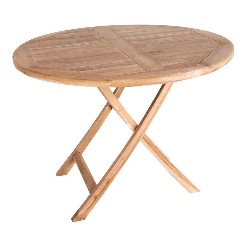 Oviedo Teak Wood 2 Seater Round Garden Dining Table - 100cm-3