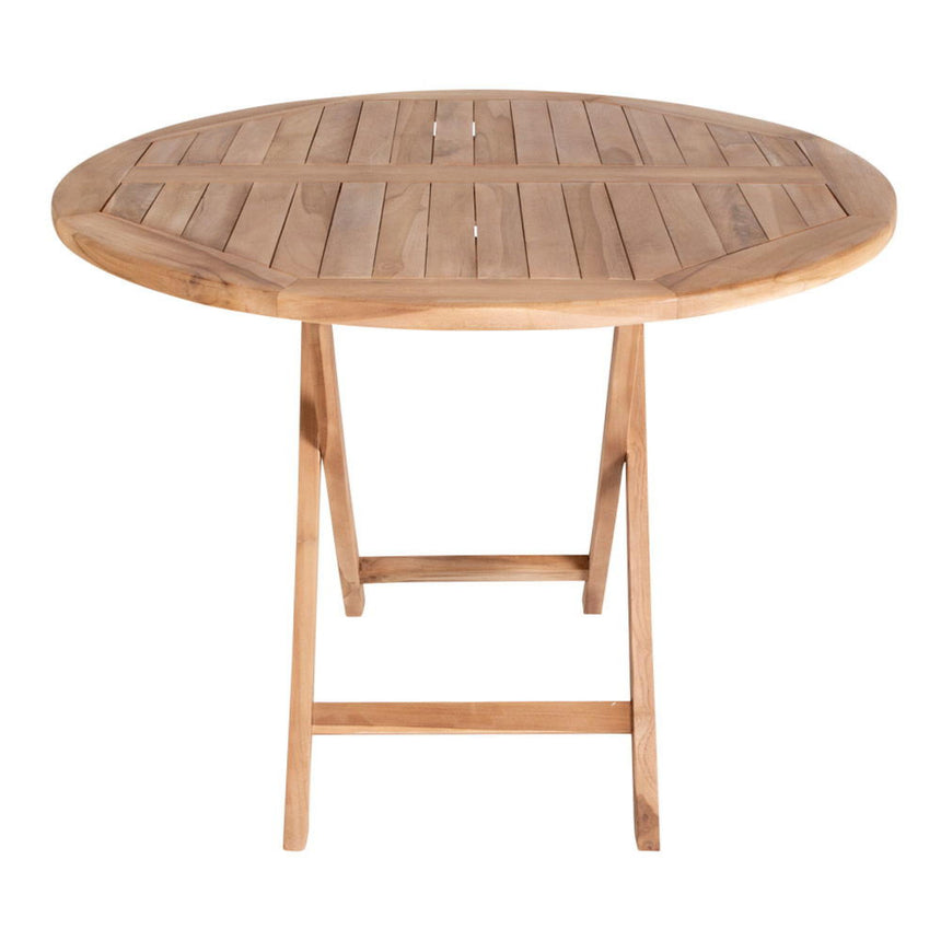 Oviedo Teak Wood 2 Seater Round Garden Dining Table - 100cm-4