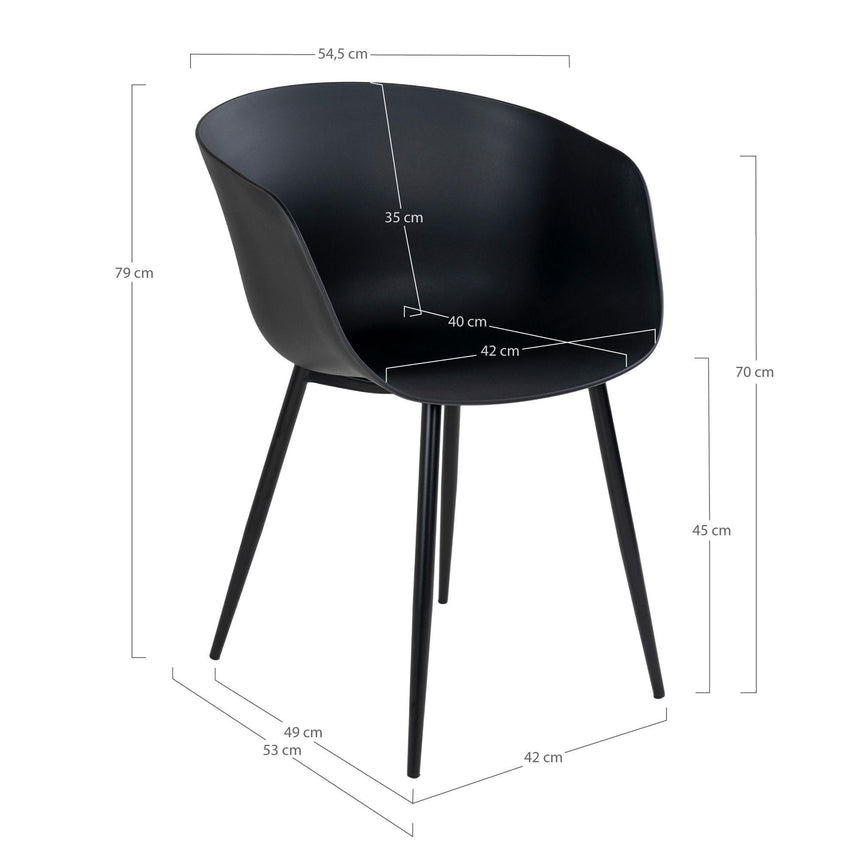 2 x Roda Black Garden Dining Chair-8