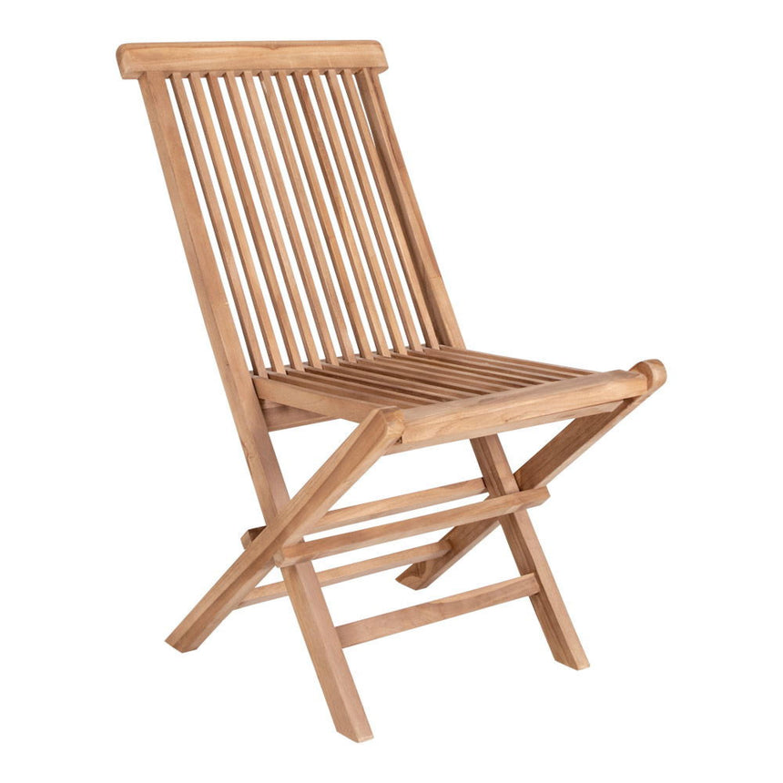 2 x Toledo Natural Teak Wood Slatted Garden Dining Chair-5