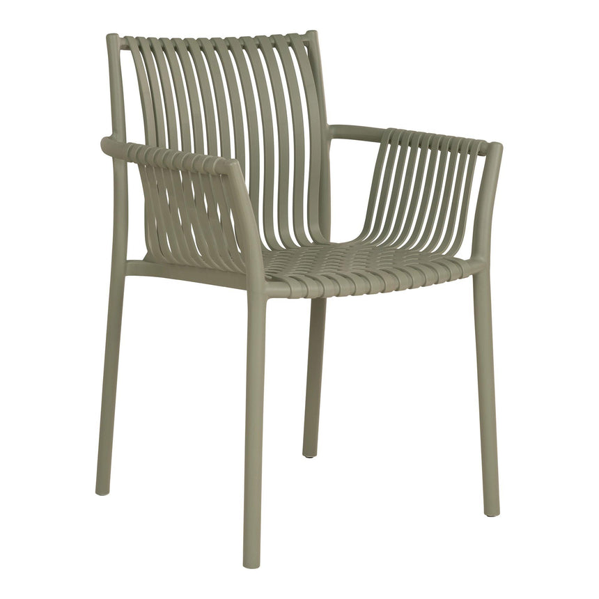 4 x Tulsa Green Slatted Garden Chair -3