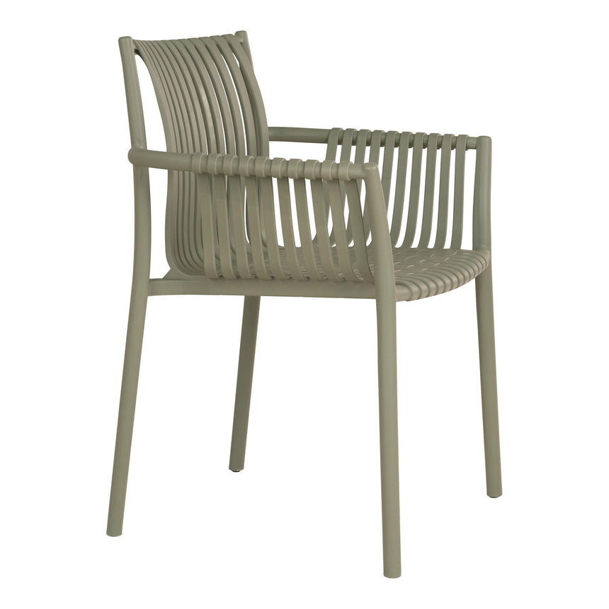 4 x Tulsa Green Slatted Garden Chair -4