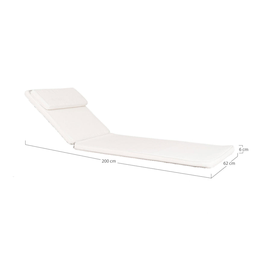 Andorra White Sunlounger Cushion-5