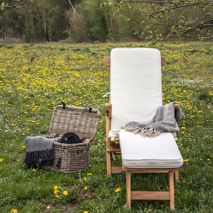 Arrecife Natural Teak Wood Large Garden Deck Chair-3