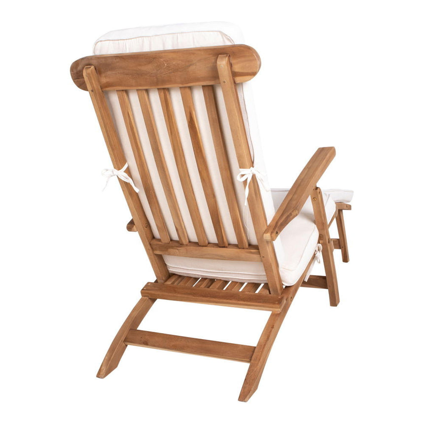 Arrecife Natural Teak Wood Large Garden Deck Chair-7