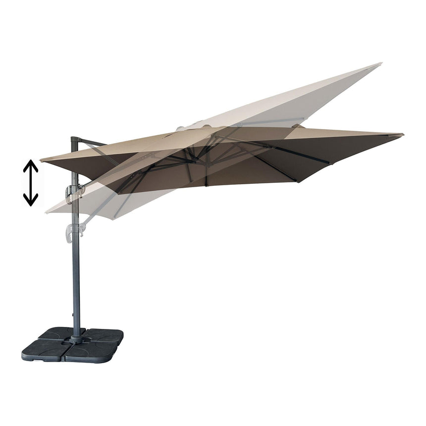 Baza Sand Metal Hanging Parasol 295cm x 295cm-5