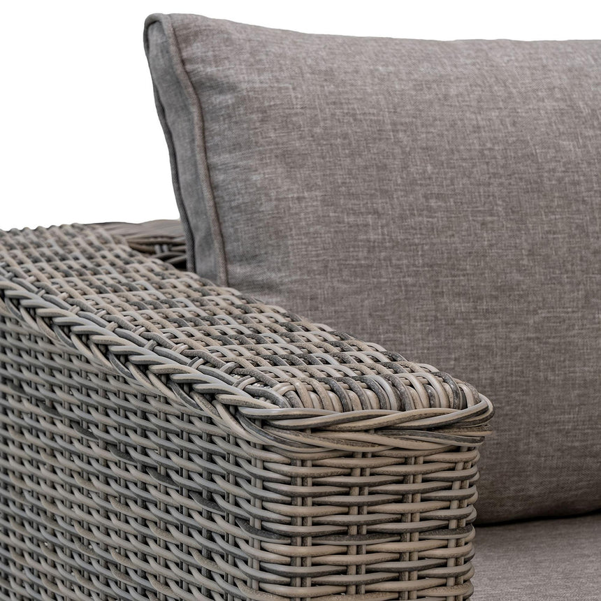 Calvi Grey Fabric and Polyrattan Lounge Set-4
