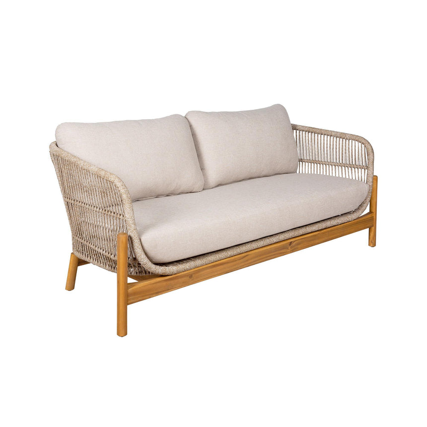 Hunterton Acacia Wood and Rope 2 Seater Sofa Lounge Set-4